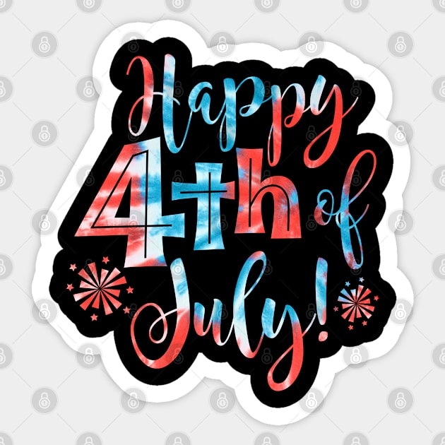 Tie dye America Happy 4th of July American Patriotic USA Sticker by BramCrye